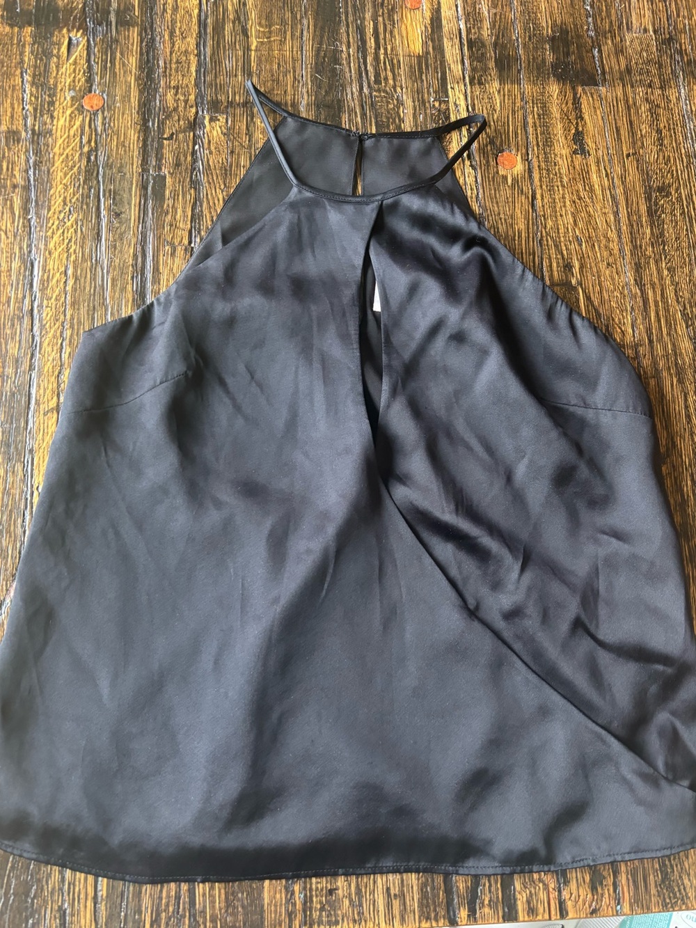 Cami NYC Black 100% silk Halter Shell Top